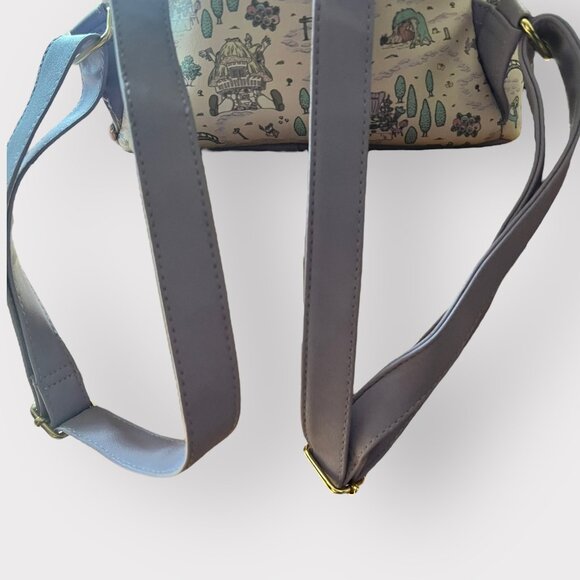 Disney Loungefly Mini Backpack Alice in Wonderland Map Treehouse Pastel Purple - Picture 10 of 16